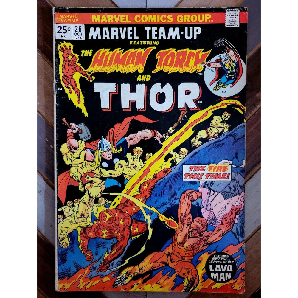 Marvel Team-Up #26 Human Torch & Thor vs. Lava Men! MVS In-Tact! 1974 (4.0)